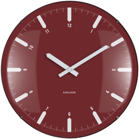 Karlsson wandklok realista dome bordeaux- Ø35cm