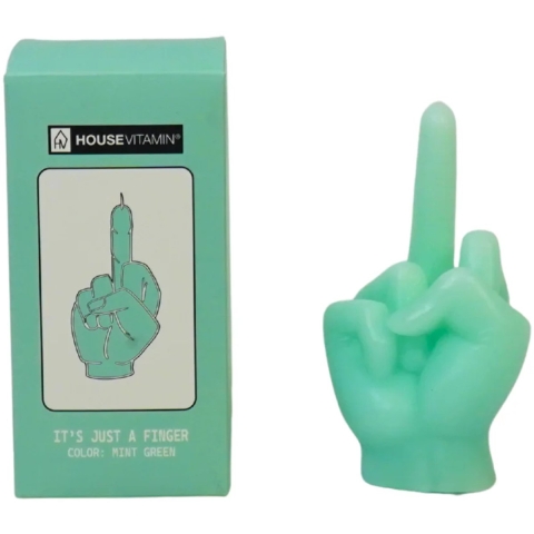 House Vitamin Candle -middle finger wax mint 310gram 10x9x17cm