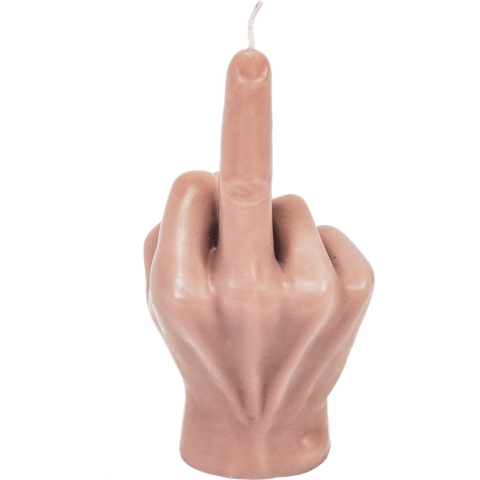 House Vitamin Candle -middle finger wax taupe 310gram -10x9x17cm