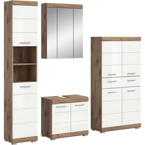 Furnilux Wave badkamercombinatie wit hoogglans mdf tz nox nb