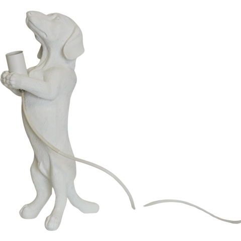House Vitamin Table lamp dachshund lamp polyresin white e14 10x15x38cm