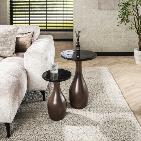 Hoyz bijzettafel eclipse druppel s antiek finish