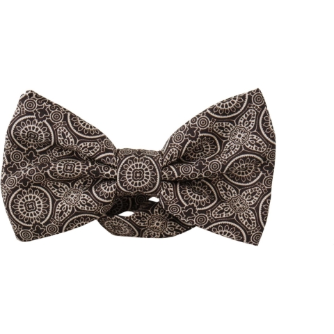 Dolce & Gabbana Zwart-wit 100% Zijde Verstelbare Nek Papillon Mannen Stropdas