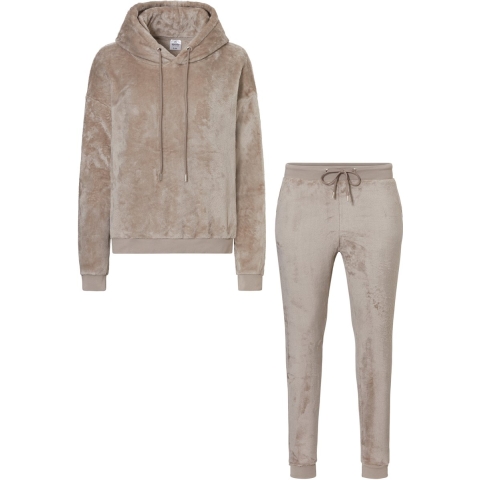 Apollo Dames huispak loungewear fleece incl capuchon licht