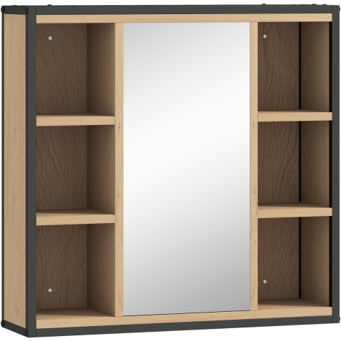 4goodz Spiegelkast open vakken 60x16x58,5cm bruin