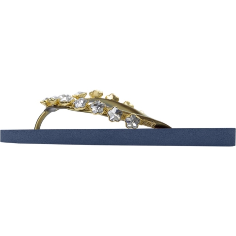 Uzurii Chrystal flower marineblauw dames slippers, , maat: