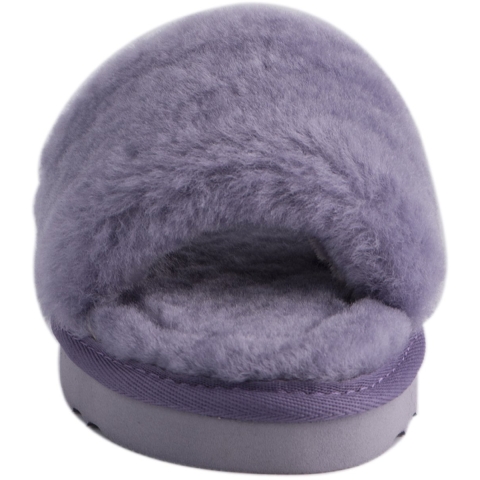Aus Wooli Australia Womens Schapenvacht Fluff Slippers Paars