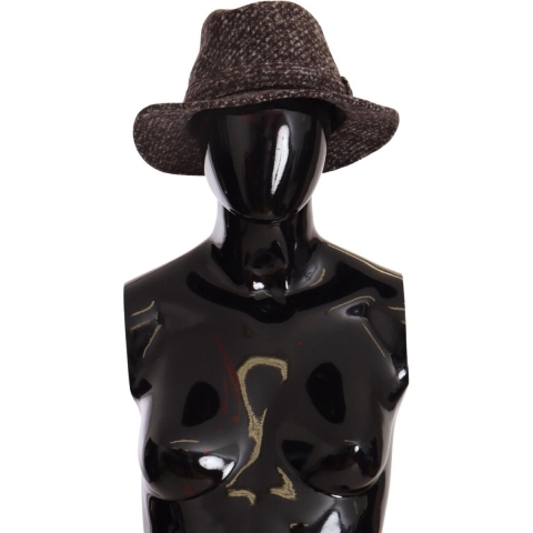 Dolce & Gabbana Dames Grijs Melange Geweven Textuur Tweed Hoed