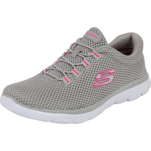 Skechers Summits Dames Sneakers grijs/helle bloemenroze
