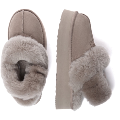 EVER AU Dames Leren Pantoffels Met Twee Afneembare Bandjes - Fantail