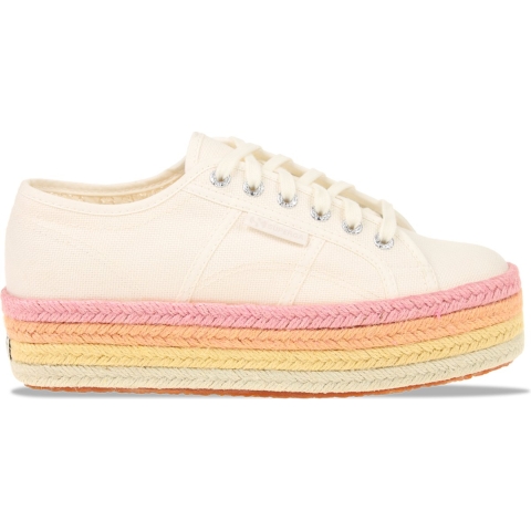Superga 2790 Multicolor Rope 100% Katoen Damestrainers Wit/Candy Multicolour