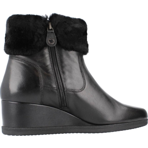 Geox Anylla Runder Nappaleer Dames Zwarte Laarzen