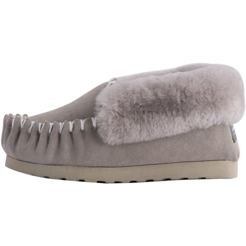 Aus Wooli "Waterloo" Australia Hand Stitched Women's Sheepskin Moccasin, Licht Grijs