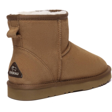 EVER AU Dames Leren Korte Laarzen - Ostrich