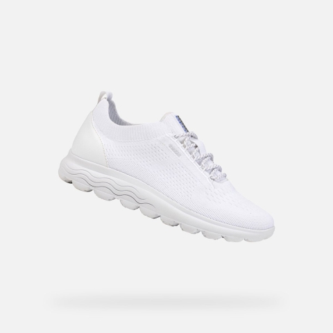 Geox D Spherica A Leren Witte Sneakers Voor Dames