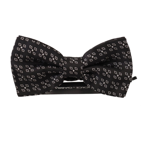 Dolce & Gabbana Zwart Witte Pois 100% Zijde Nek Papillon Mannen Stropdas