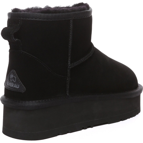 EVER AU Dames Leren Plateaulaarzen - Dusky