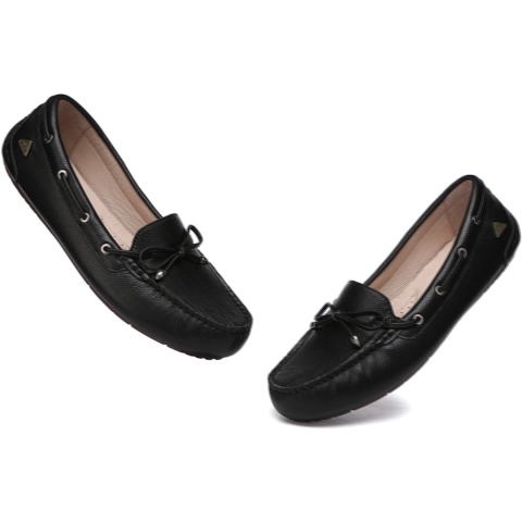 EVER AU Dames Leren Loafers - Grebes