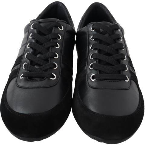 Dolce & Gabbana Heren Zwarte Logo Leren Casual Sneakers Schoenen