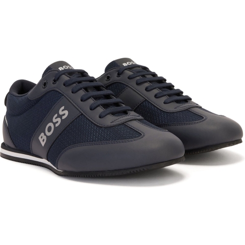BOSS Rusham Mix Heren Donkerblauw Trainers