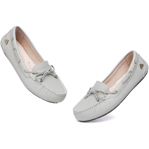 EVER AU Dames Leren Loafers - Grebes