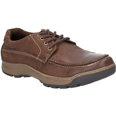 Hush Puppies Tucker Bruine Leren Veterschoenen Voor Heren