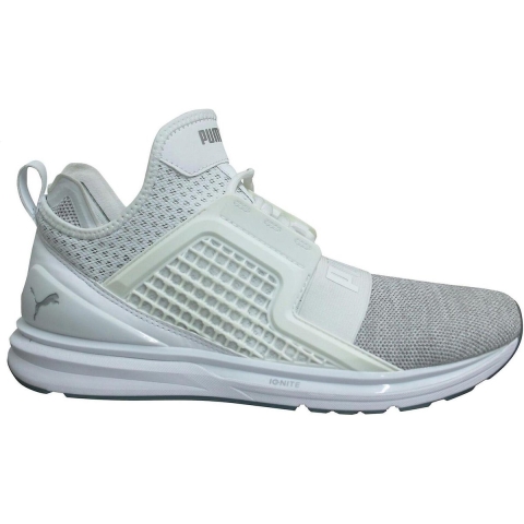 Puma Ignite Limitless Knit White Lace Up Slip On Hardlooptrainers - Heren