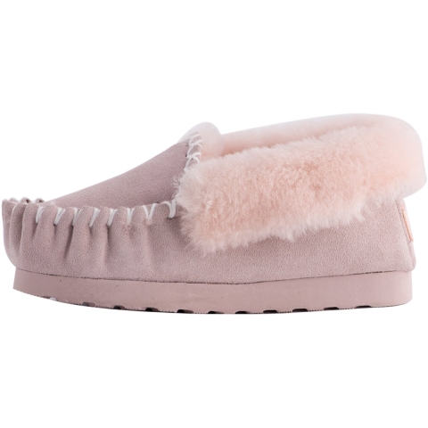 Aus Wooli "Waterloo" Australia Hand Stitched Women's Sheepskin Moccasin, Lichtroze