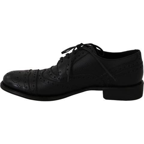 Dolce & Gabbana Blauwe Leren Wingtip Oxford Dress Schoenen