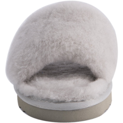 Aus Wooli Australia Womens Schapenvacht Fluff Slide Slippers Grijs