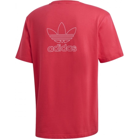 Men's adidas Originals Back + Front Print Trefoil Boxy T-Shirt in Pink white