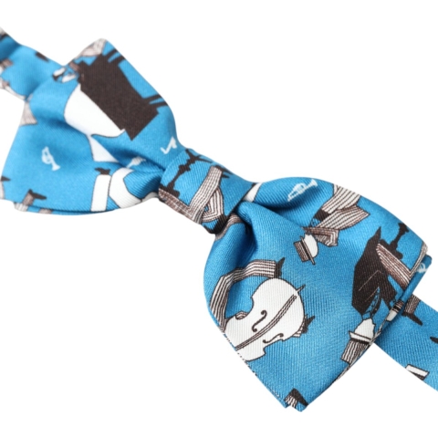 Dolce & Gabbana Blauw Jazz Club Zijde verstelbare hals Papillon Heren Strik