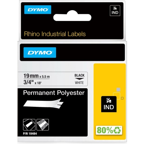 Dymo RhinoPRO Perm Polyester White 19mm