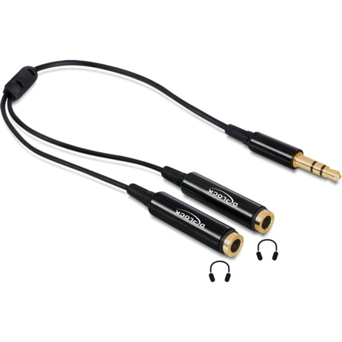 Delock Cable Audio Splitter Zwart