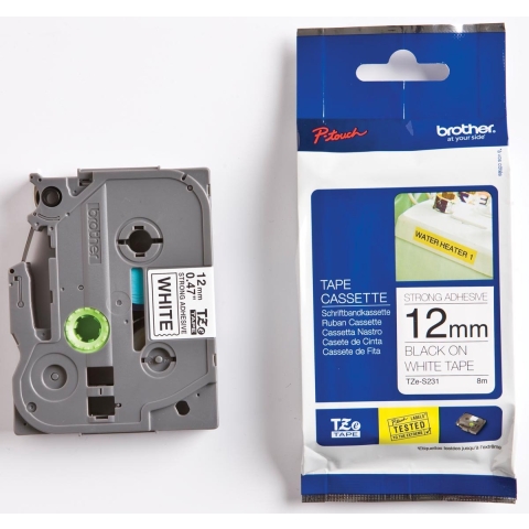 Brother TZ-S231 Zwart op Wit 12mm