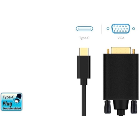 Akasa Type C naar VGA M Cable adapter, (