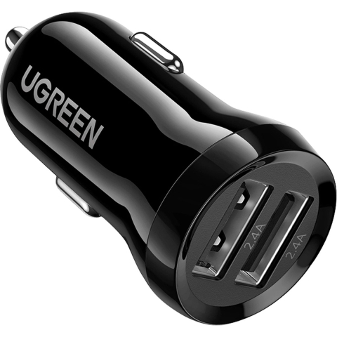 UGREEN Dual USB-A 24W Car Charger zwart