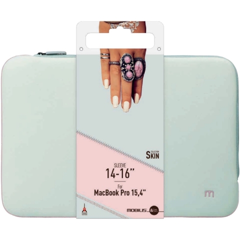 Mobilis Skin Sleeve 14-16", Grey and roz