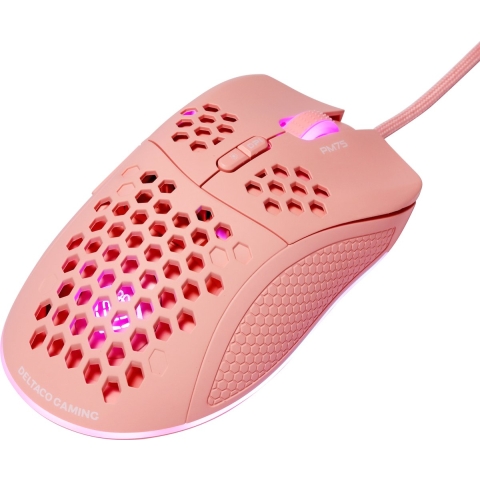 Deltaco Gaming Muis USB, RGB, Roze