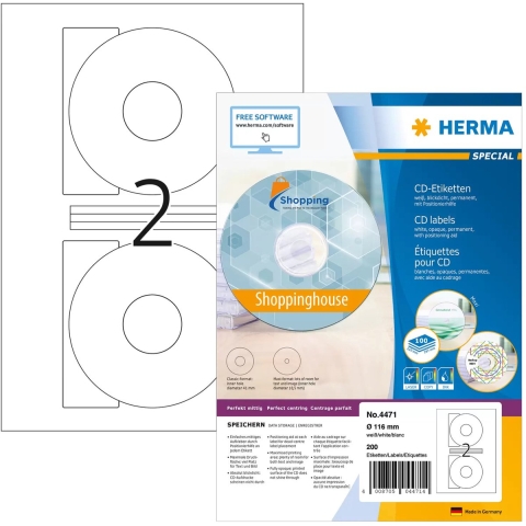 Herma CD-etiketten opaque 116 100 vel