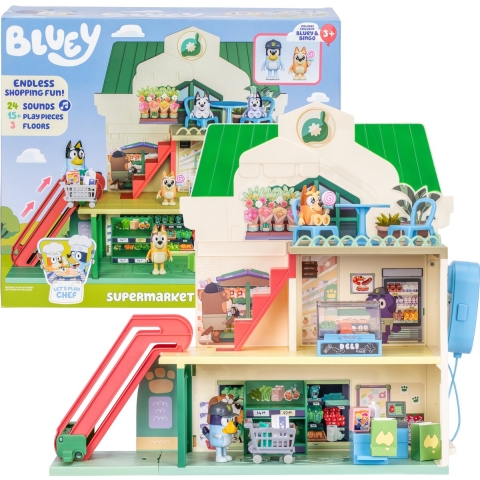 Bluey supermarkt speelset licht & geluid + figuren