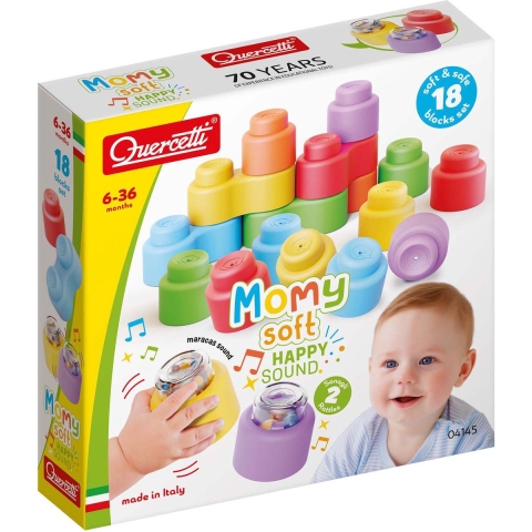 Top1Toys Quercetti Momy soft bouwblokken met geluid 18-deli g