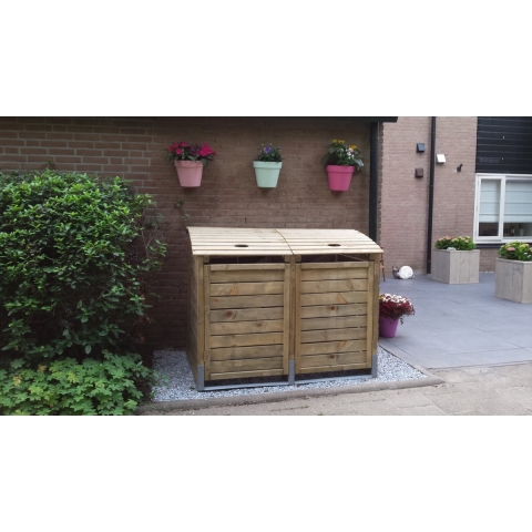 Kliko ombouw container ombouw klikoberging klikokast containerberging dubbel 155x122x90cm