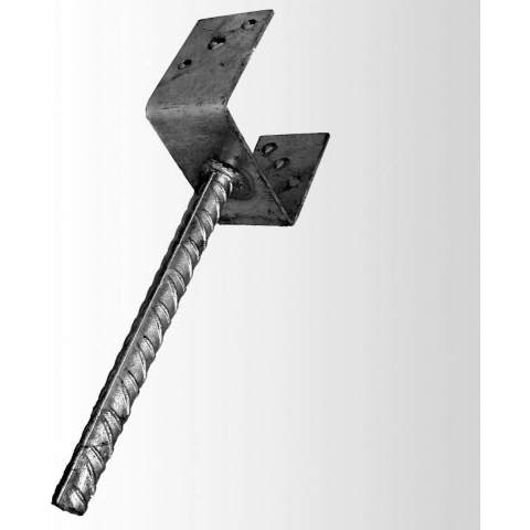 U-pergoladrager paalhouder licht lange pen 91mm