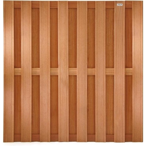 Schutting hardhout recht tuinscherm 180x180cm