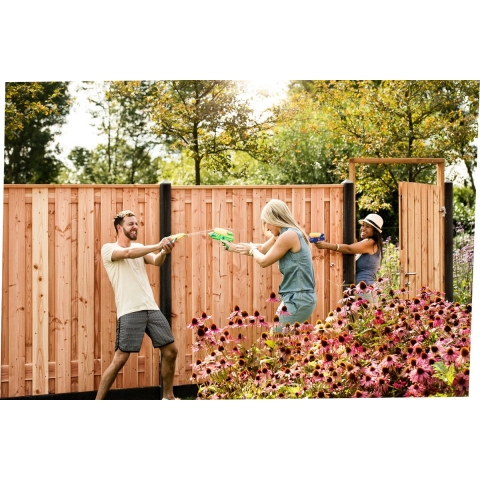 Hout beton schutting Douglas antraciet 200x190cm (per set)