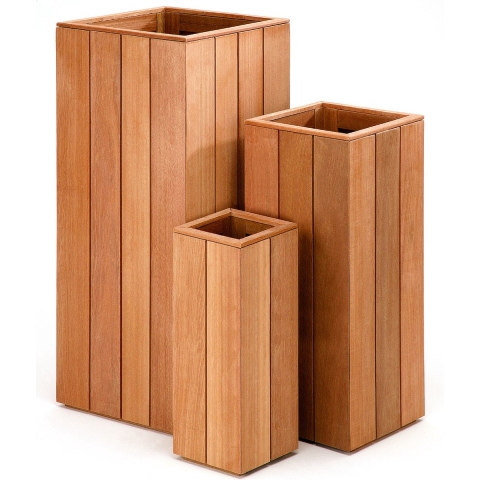 Bloembak plantenbak Bangkirai hardhout 50cm hoog