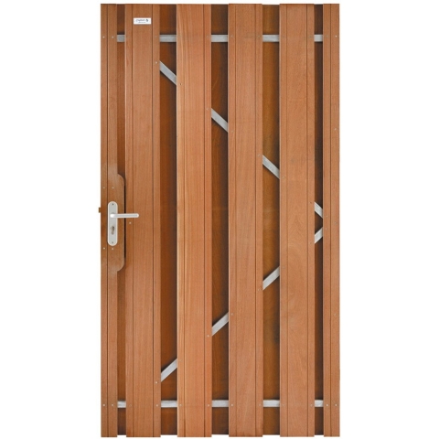Hardhouten tuinpoort op poortframe Bangkirai compleet 180x100cm