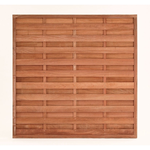 Schutting hardhout recht met kader 180x180cm