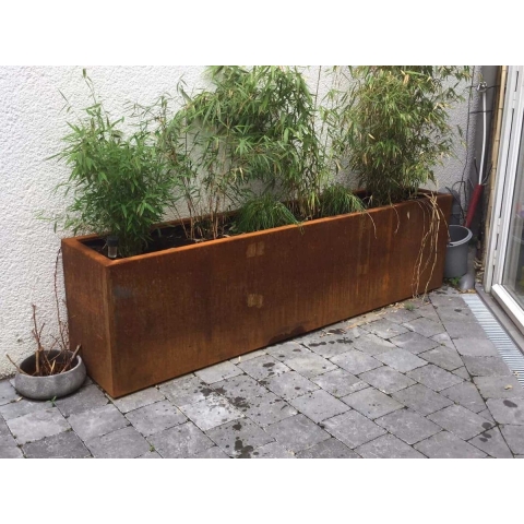 Cortenstaal plantenbak bloembak rechthoek 200x100x40cm